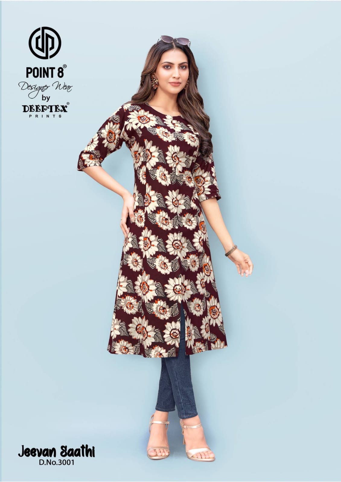 Jeevan Sathi Vol 3 Deeptex Prints Cotton A-Line Kurti Wholesaler