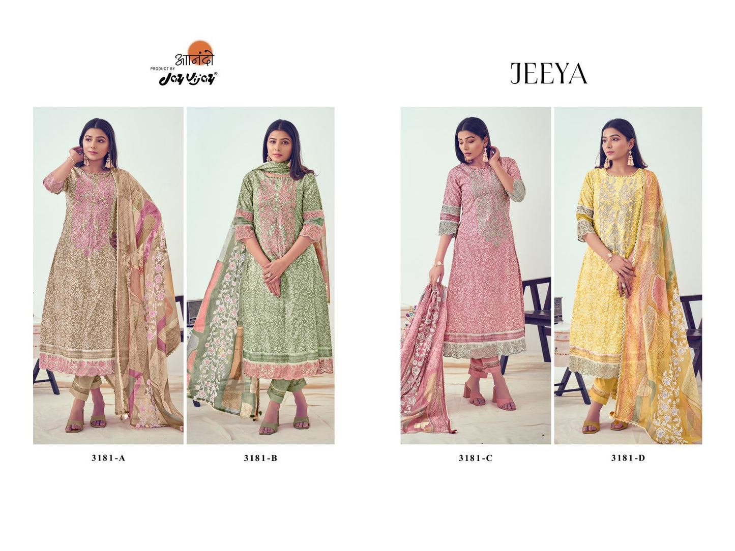 Jeeya-3181 Jay Vijay Pure Cotton Pant Style Suits