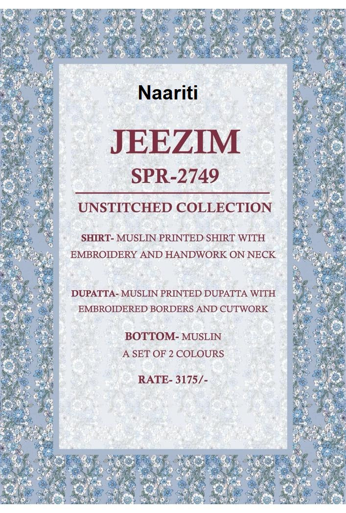 Jeezim 2749 Naariti Muslin Pant Style Suits Exporter Ahmedabad