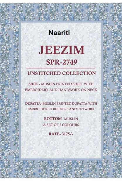 Jeezim 2749 Naariti Muslin Pant Style Suits Exporter Ahmedabad