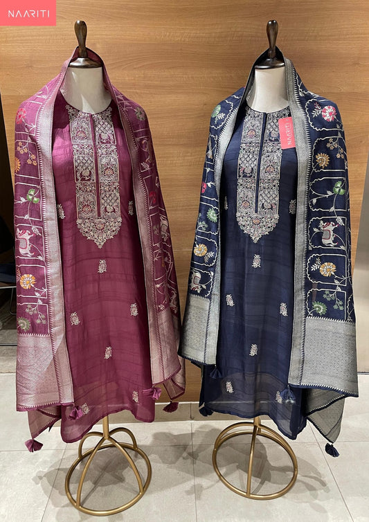 Jefeen Naariti Tussar Silk Salwar Suits Wholesale Price