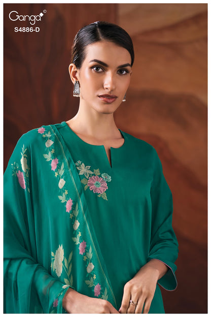 Jelyis S4886 Ganga Cotton Satin Plazzo Style Suits Wholesaler