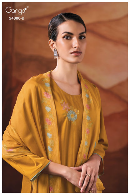 Jelyis S4886 Ganga Cotton Satin Plazzo Style Suits Wholesaler