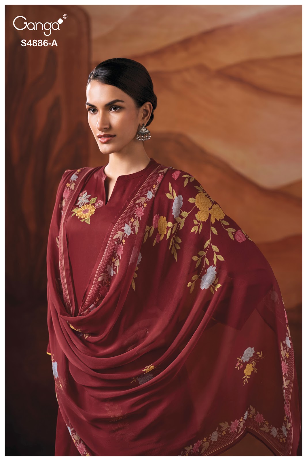 Jelyis S4886 Ganga Cotton Satin Plazzo Style Suits Wholesaler