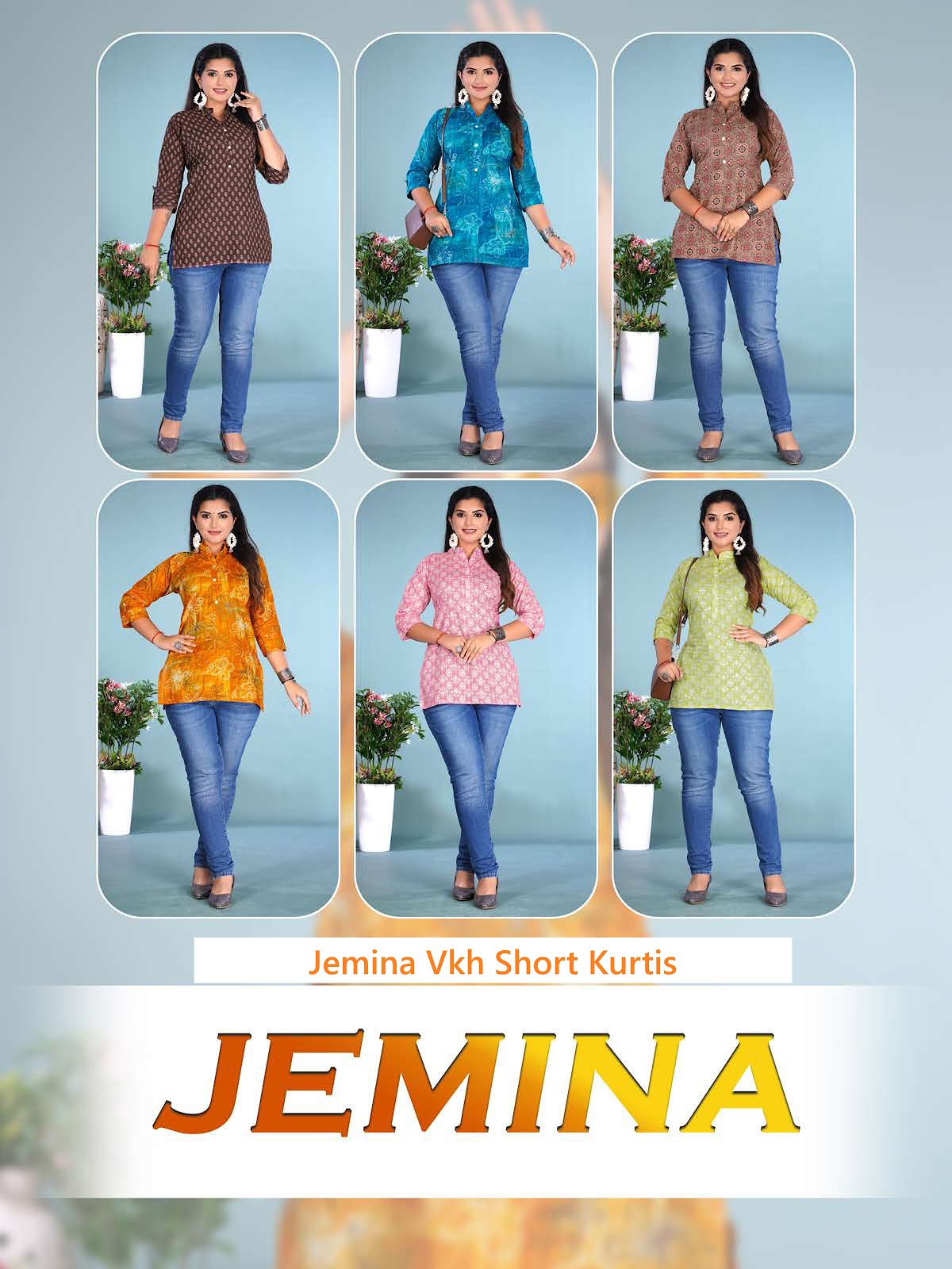Jemina Vkh Cotton Short Kurtis Exporter