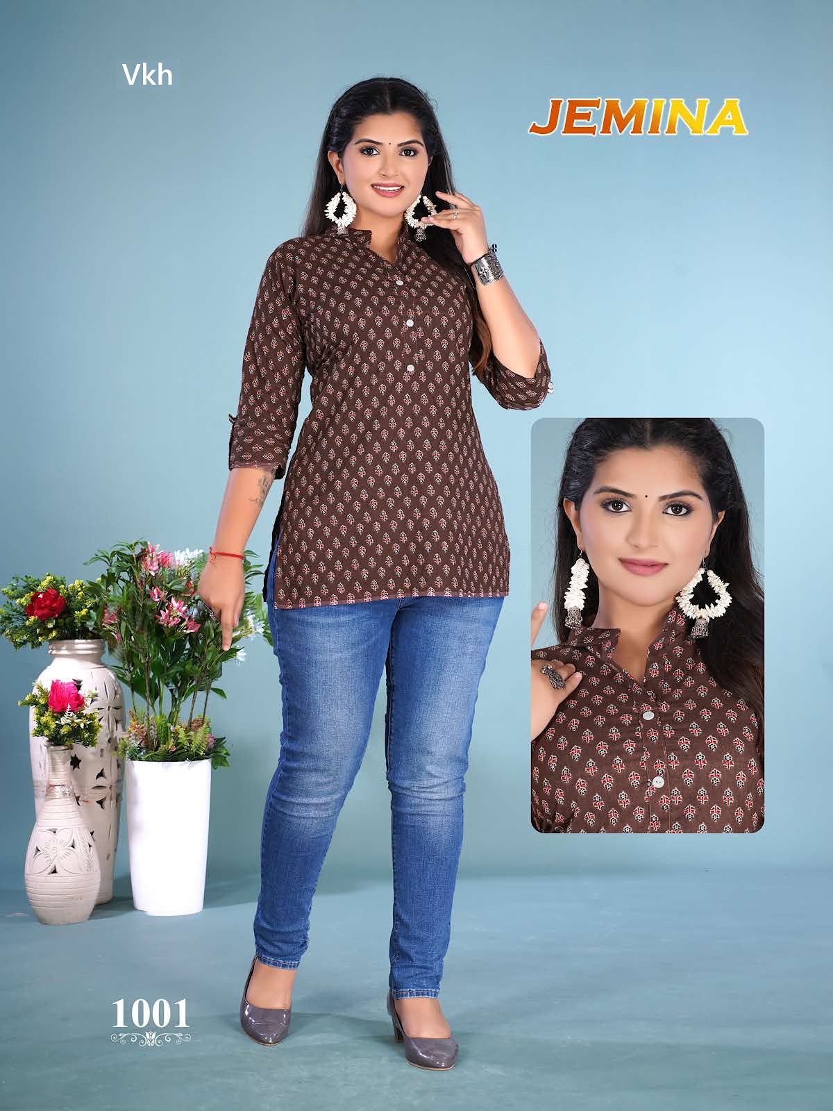 Jemina Vkh Cotton Short Kurtis Exporter