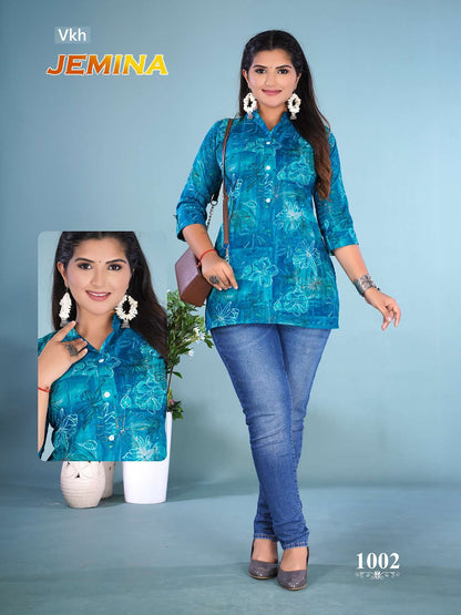 Jemina Vkh Cotton Short Kurtis Exporter
