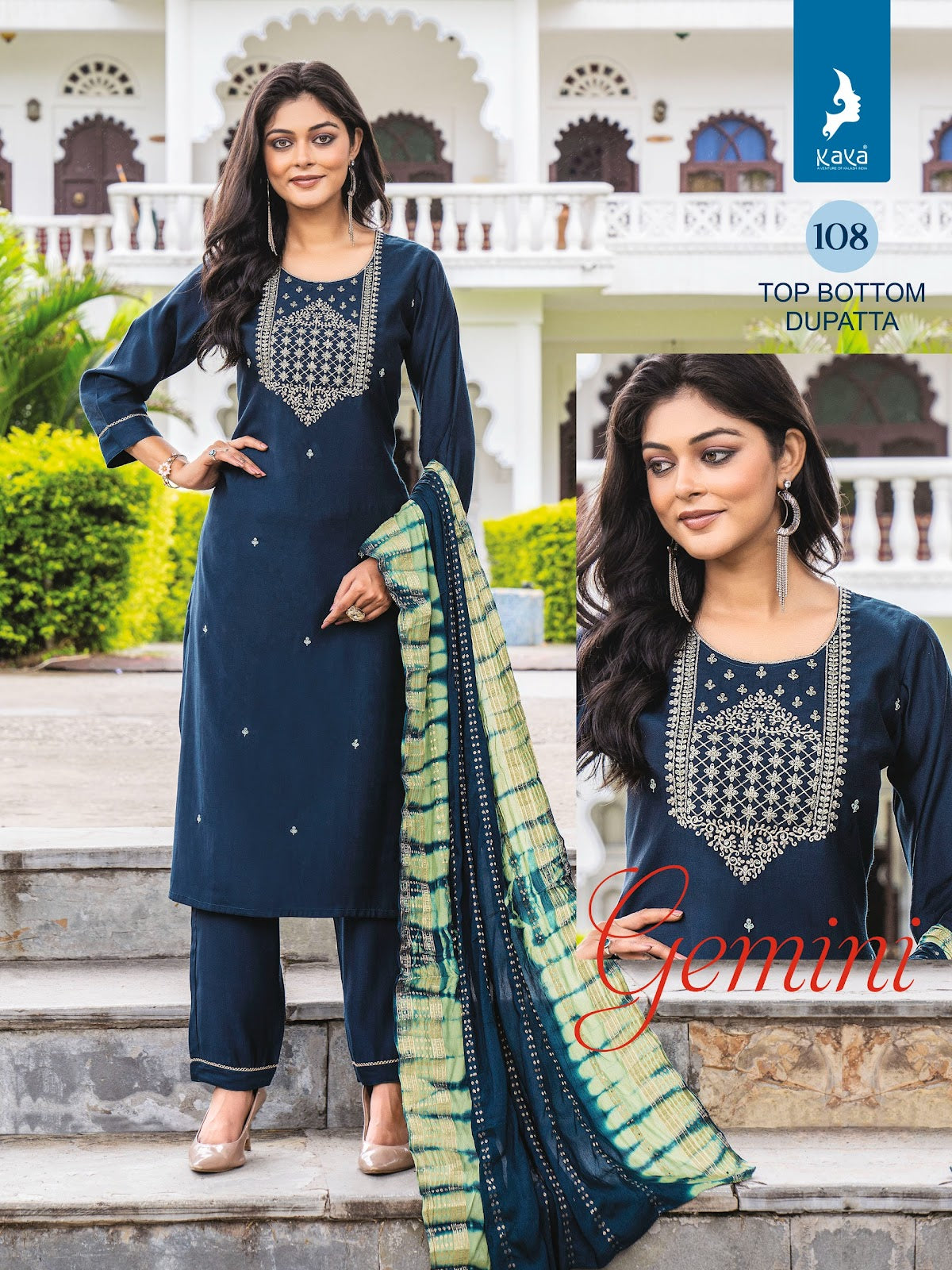 Gemini Kaya Roman Silk Readymade Pant Style Suits Manufacturer