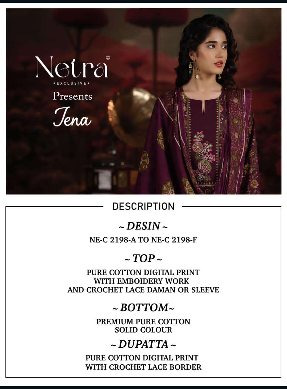 Jena Netra Cotton Pant Style Suits Wholesale Price