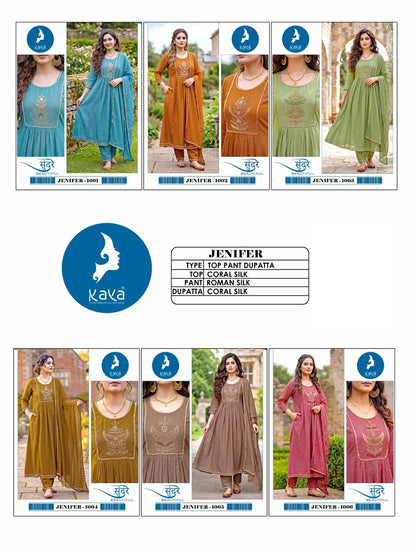 Jenifer Kaya Silk Readymade Anarkali Suits Supplier