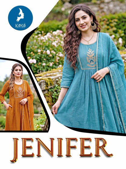 Jenifer Kaya Silk Readymade Anarkali Suits Supplier