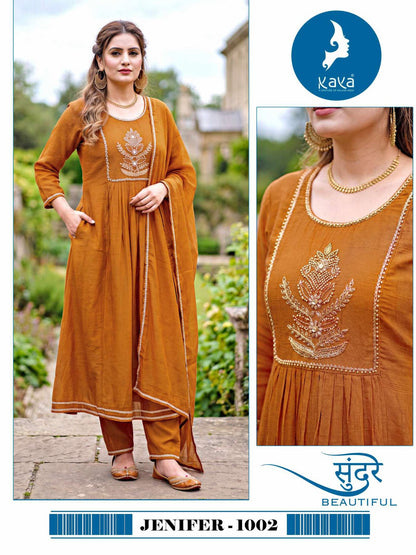 Jenifer Kaya Silk Readymade Anarkali Suits Supplier