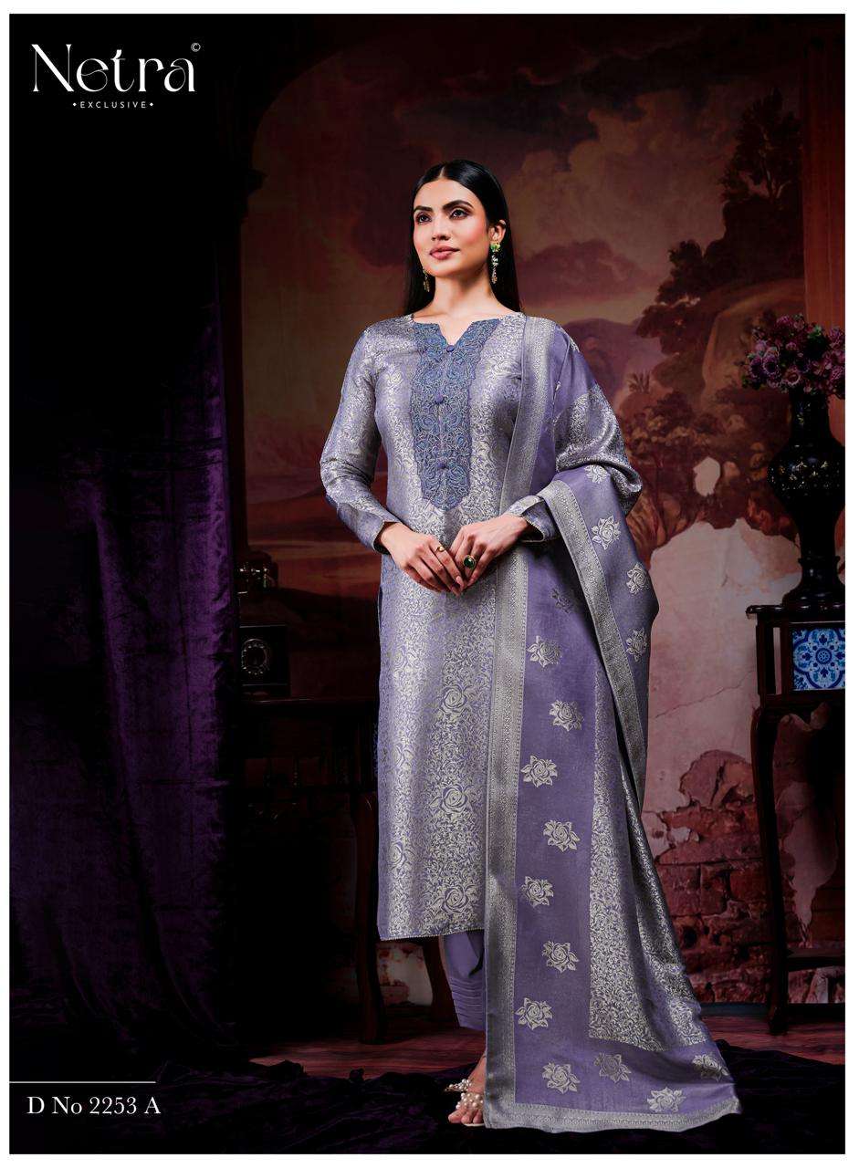 Jenika Netra Bemberg Silk Pant Style Suits Wholesaler Ahmedabad