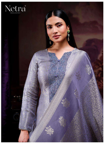 Jenika Netra Bemberg Silk Pant Style Suits Wholesaler Ahmedabad