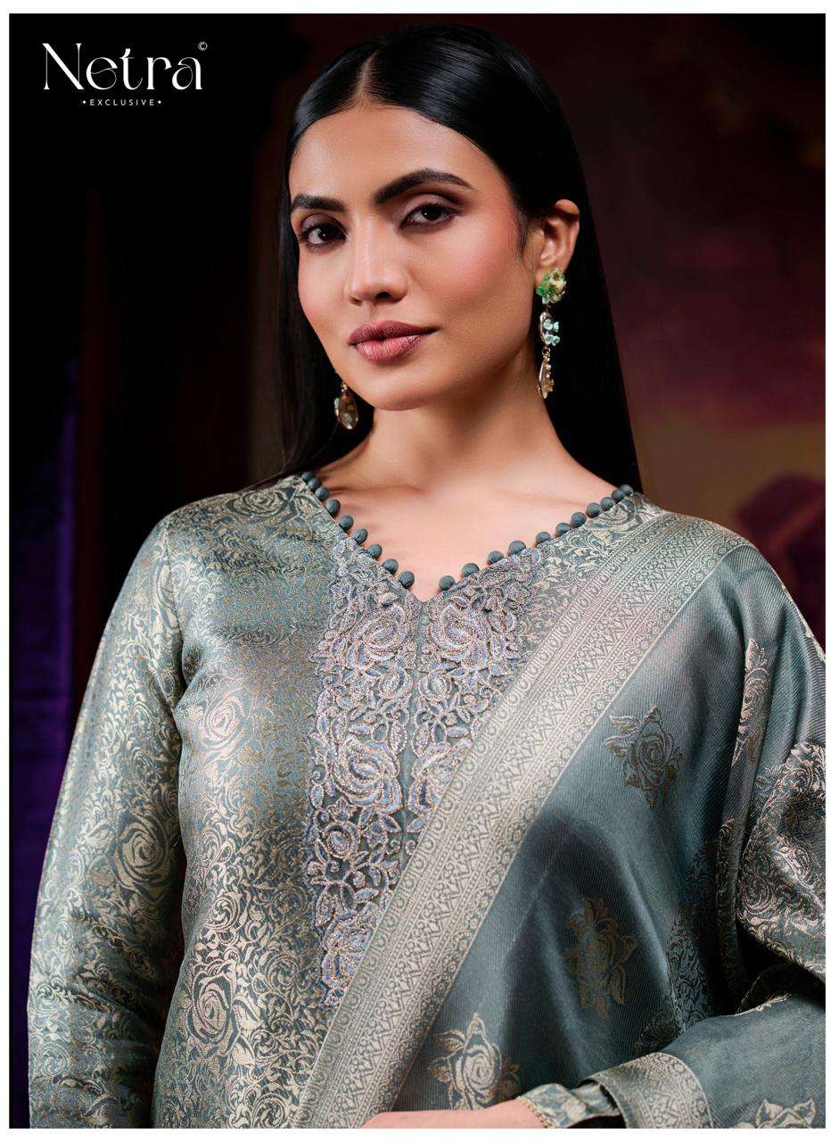 Jenika Netra Bemberg Silk Pant Style Suits Wholesaler Ahmedabad