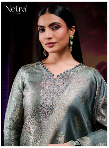Jenika Netra Bemberg Silk Pant Style Suits Wholesaler Ahmedabad