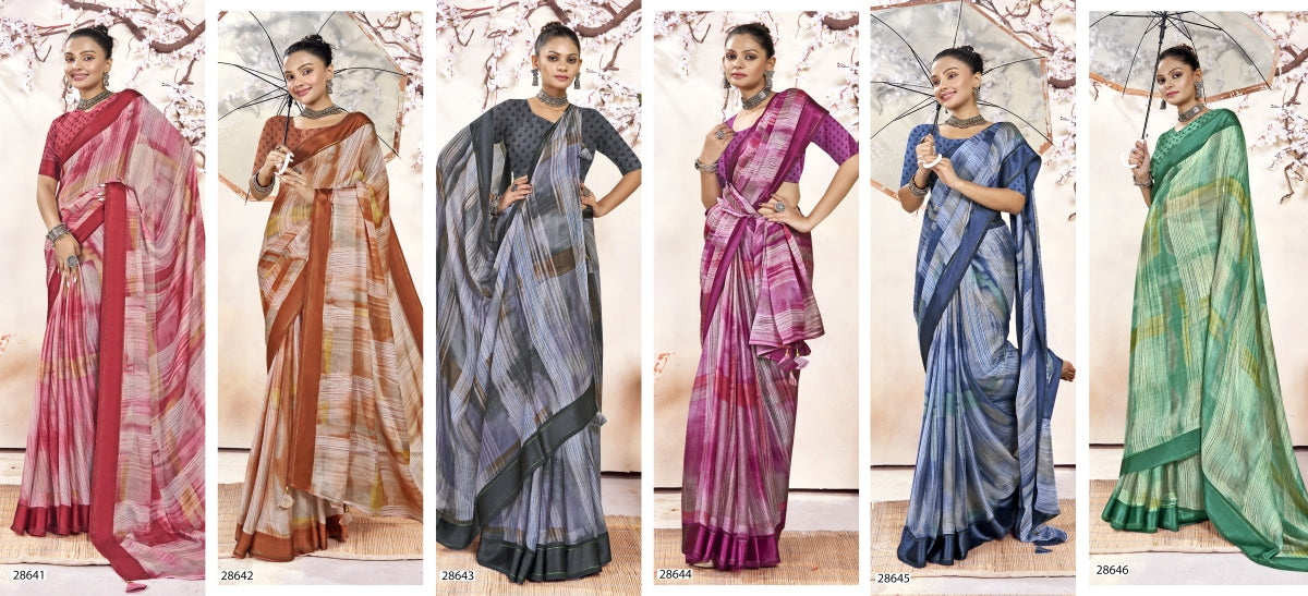 Jenisha Vallabhi Prints Moss Sarees Supplier India
