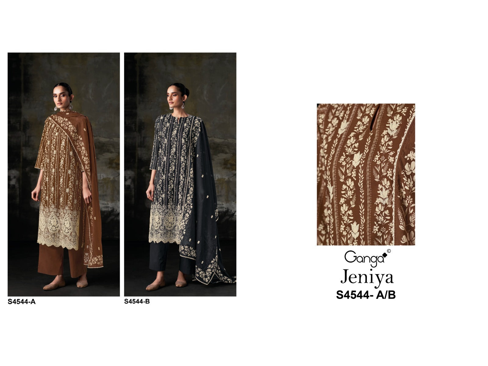 Jeniya 4544 Ganga Cotton Plazzo Style Suits Wholesaler Gujarat