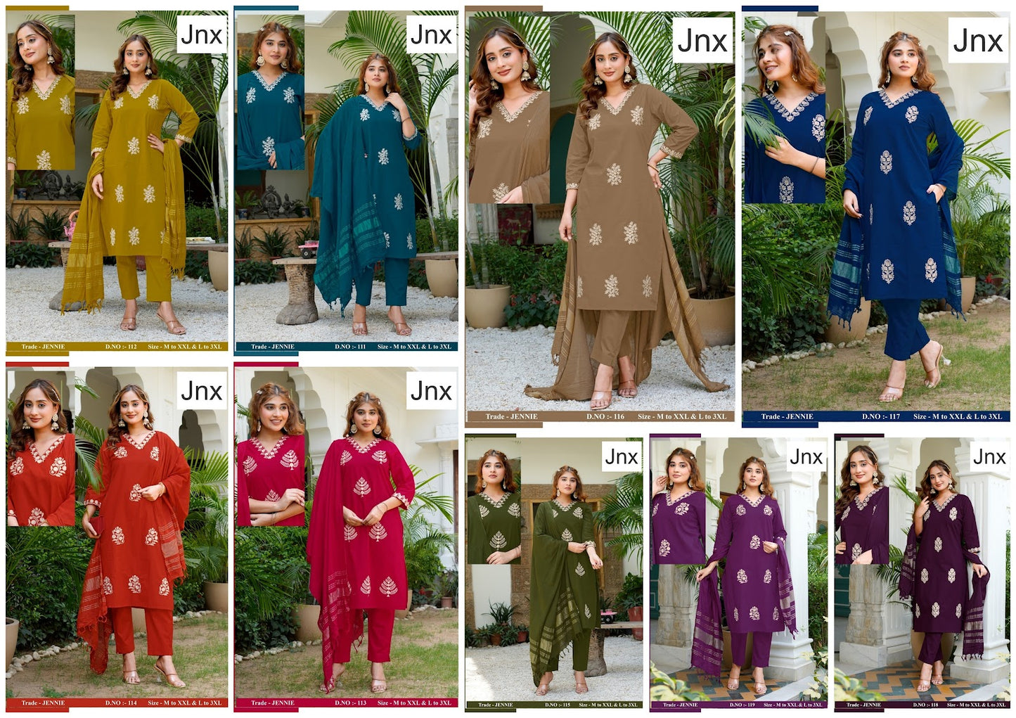 Jennie Jnx Dhabu Cotton Readymade Pant Style Suits Exporter Ahmedabad