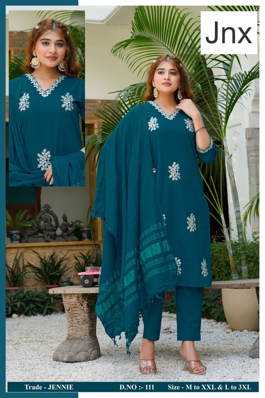 Jennie Jnx Dhabu Cotton Readymade Pant Style Suits Exporter Ahmedabad