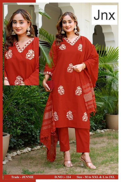 Jennie Jnx Dhabu Cotton Readymade Pant Style Suits Exporter Ahmedabad