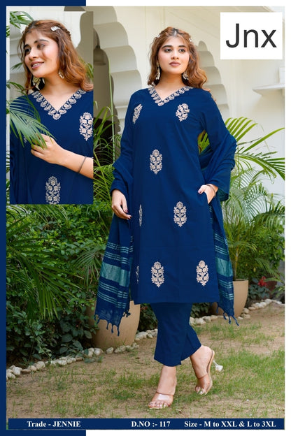 Jennie Jnx Dhabu Cotton Readymade Pant Style Suits Exporter Ahmedabad