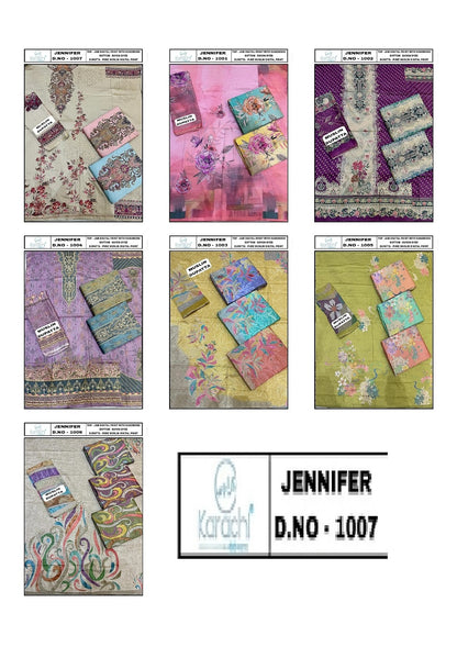 Jennifer Karachi Prints Pure Jam Salwar Suits Manufacturer India