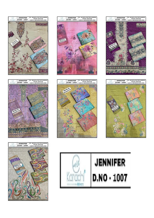 Jennifer Karachi Prints Pure Jam Salwar Suits Manufacturer India