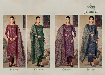 Jennifer Radhika Fashion Azara Zam Cotton Karachi Salwar Suits Supplier Ahmedabad