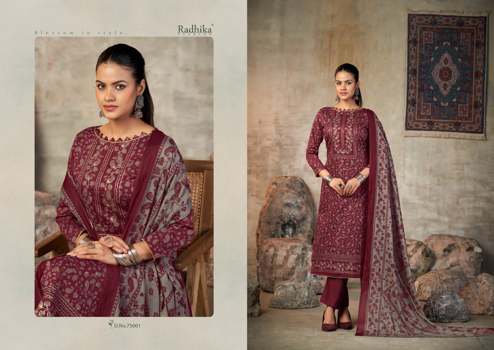 Jennifer Radhika Fashion Azara Zam Cotton Karachi Salwar Suits Supplier Ahmedabad