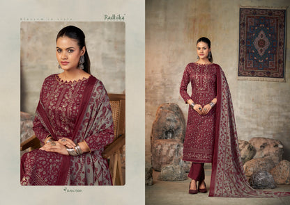 Jennifer Radhika Fashion Azara Zam Cotton Karachi Salwar Suits Supplier Ahmedabad