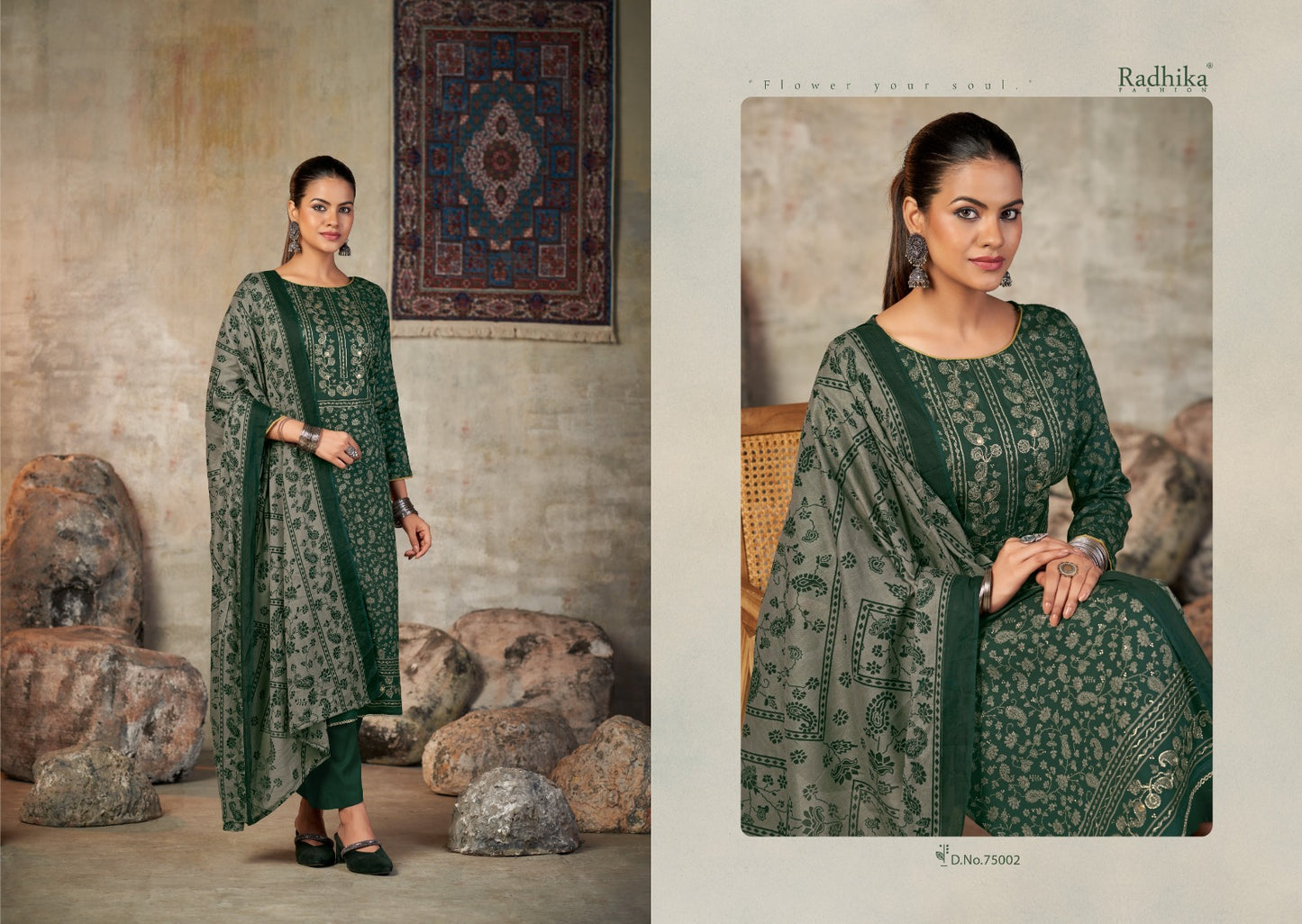 Jennifer Radhika Fashion Azara Zam Cotton Karachi Salwar Suits Supplier Ahmedabad