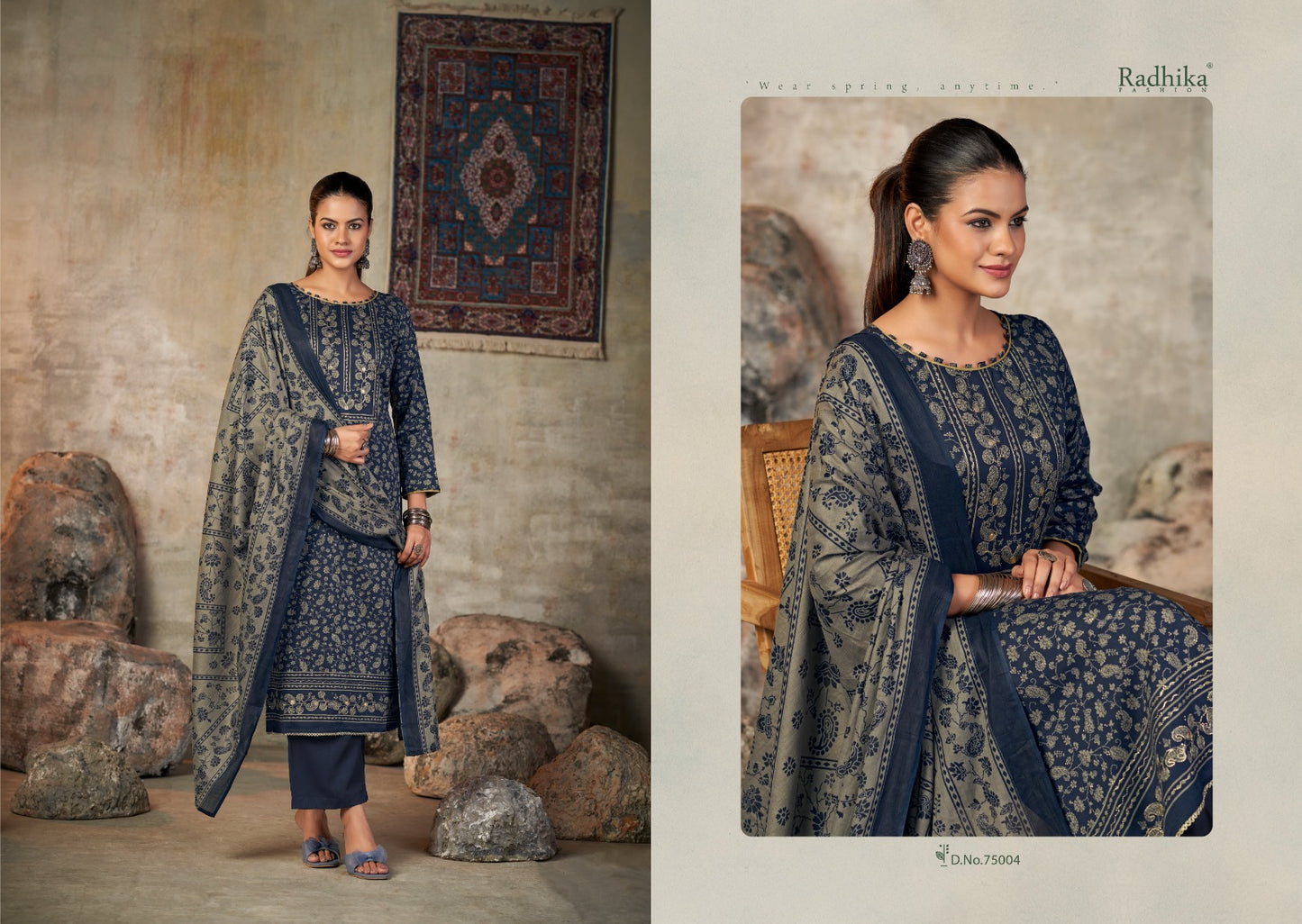 Jennifer Radhika Fashion Azara Zam Cotton Karachi Salwar Suits Supplier Ahmedabad