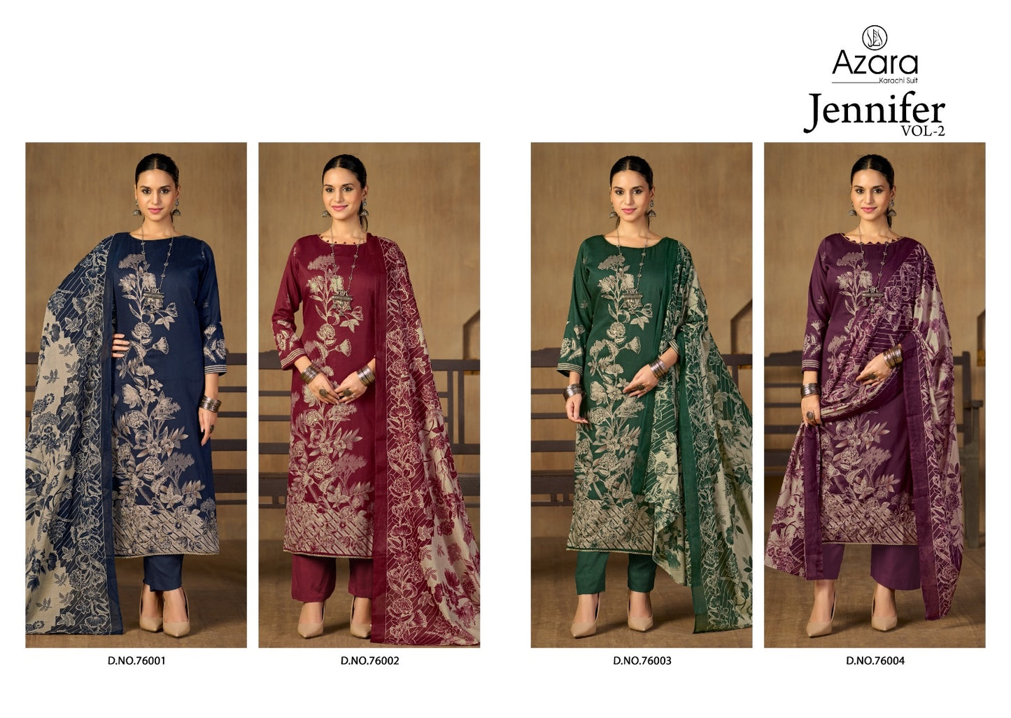 Jennifer Vol 2 Radhika Fashion Azara Zam Cotton Karachi Salwar Suits Exporter India