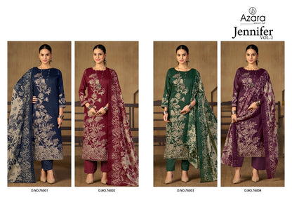 Jennifer Vol 2 Radhika Fashion Azara Zam Cotton Karachi Salwar Suits Exporter India