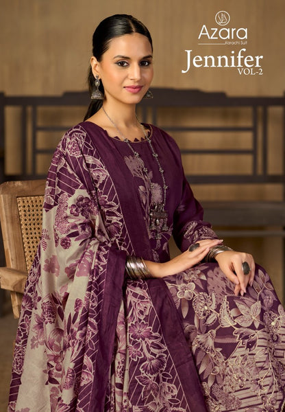 Jennifer Vol 2 Radhika Fashion Azara Zam Cotton Karachi Salwar Suits Exporter India