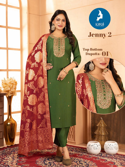 Jenny 2 Kaya Vertican Readymade Pant Style Suits Wholesaler