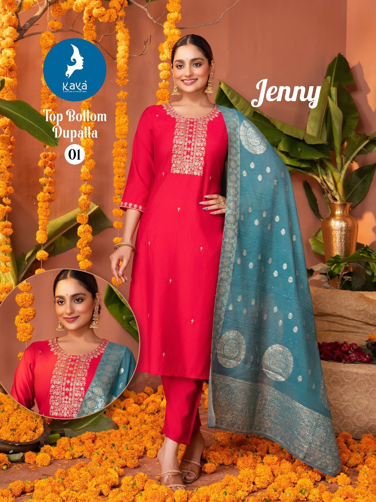 Jenny Kaya Vertican Readymade Pant Style Suits Wholesale Rate