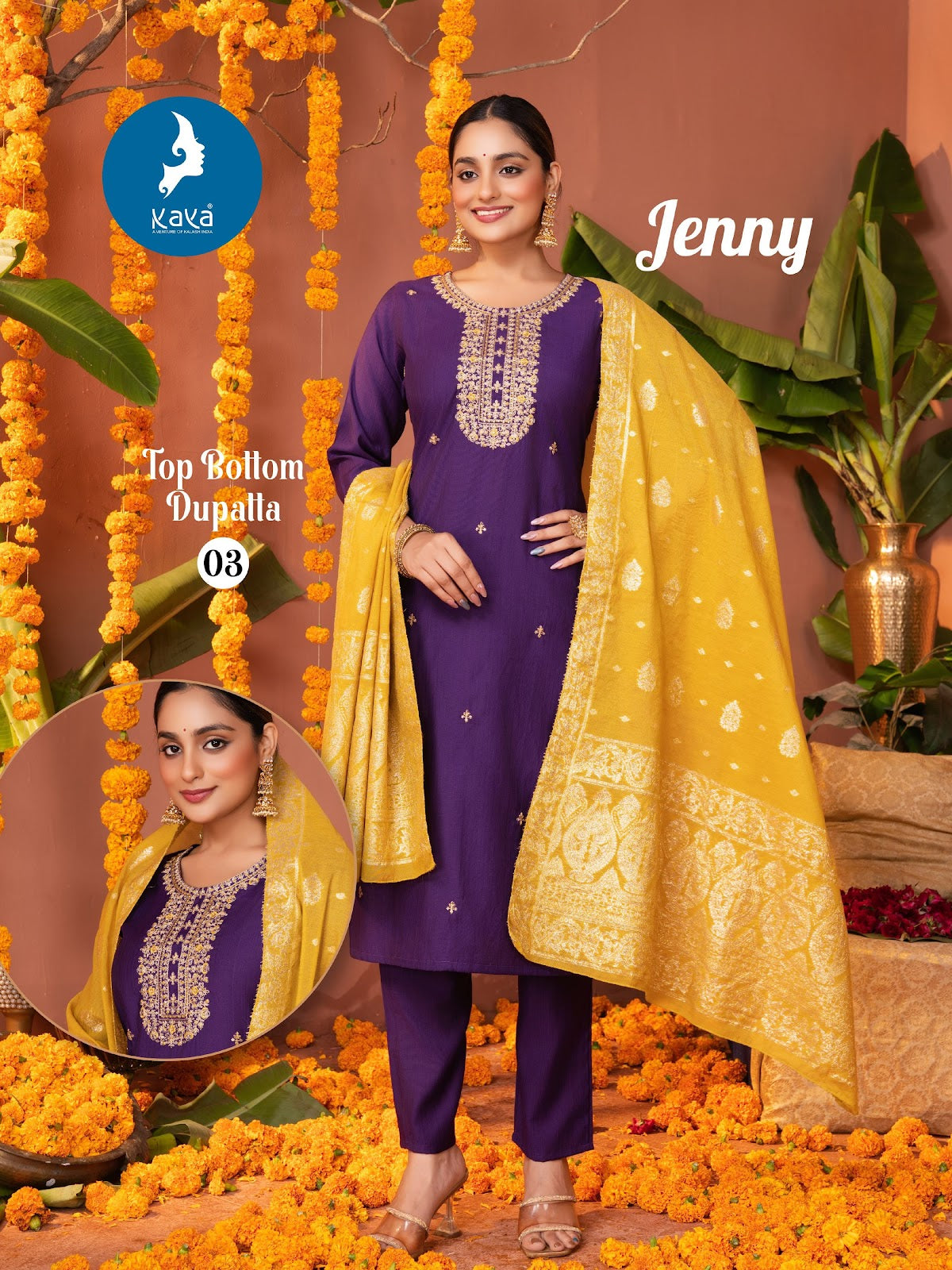 Jenny Kaya Vertican Readymade Pant Style Suits Wholesale Rate