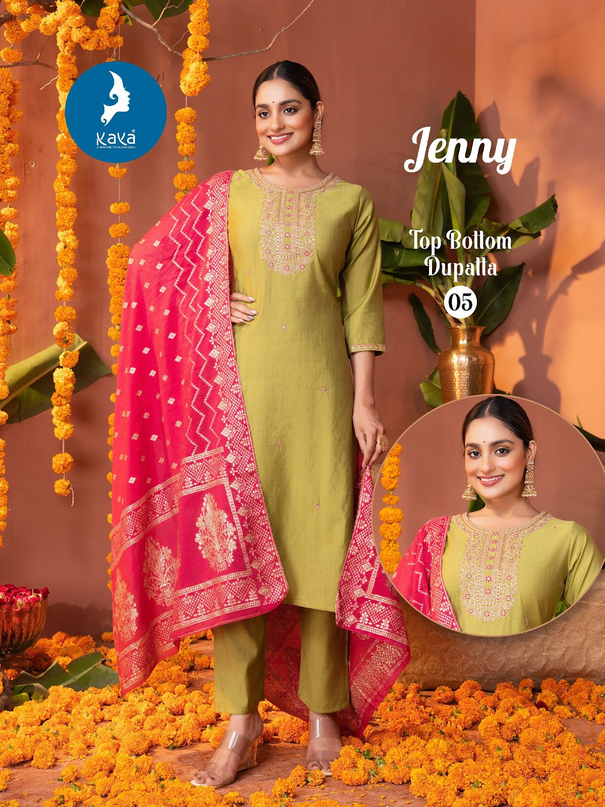 Jenny Kaya Vertican Readymade Pant Style Suits Wholesale Rate