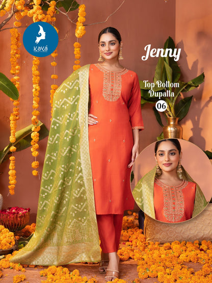 Jenny Kaya Vertican Readymade Pant Style Suits Wholesale Rate