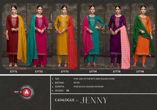 Jenny Triple Aaa Jam Cotton Pant Style Suits Manufacturer Ahmedabad