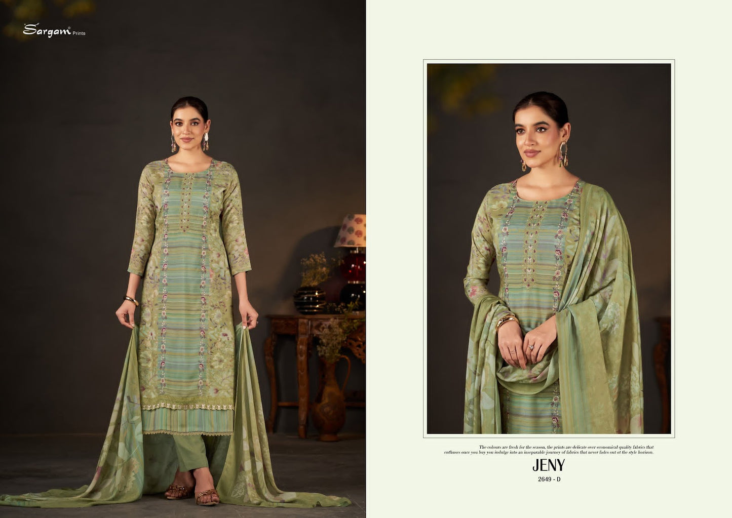 Jeny Sargam Prints Pure Viscose Pant Style Suits Supplier