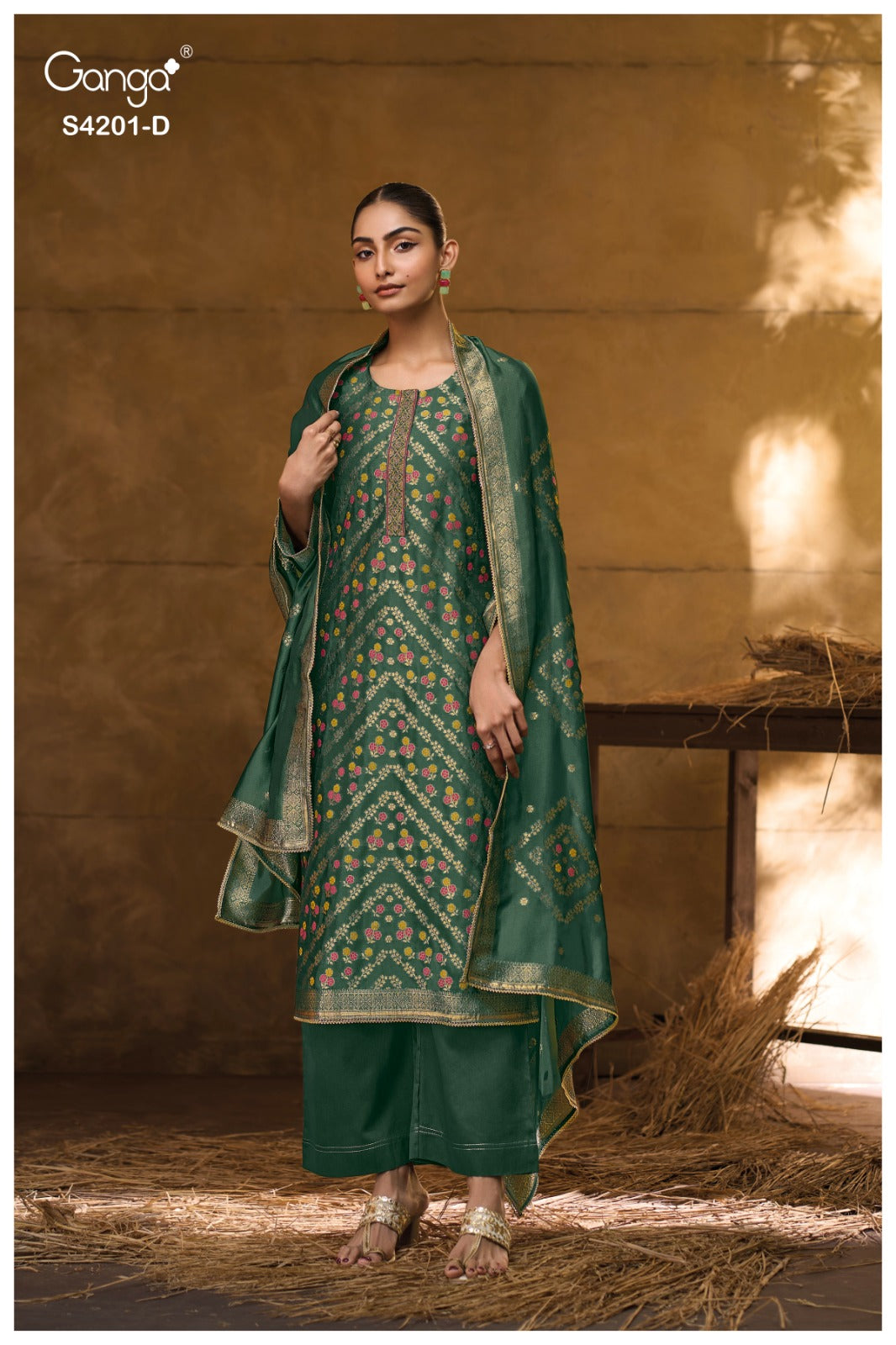 Jerica 4201 Ganga Premium Viscose Plazzo Style Suits Manufacturer India