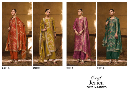 Jerica 4201 Ganga Premium Viscose Plazzo Style Suits Manufacturer India
