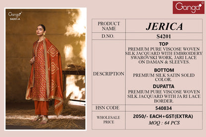 Jerica 4201 Ganga Premium Viscose Plazzo Style Suits Manufacturer India