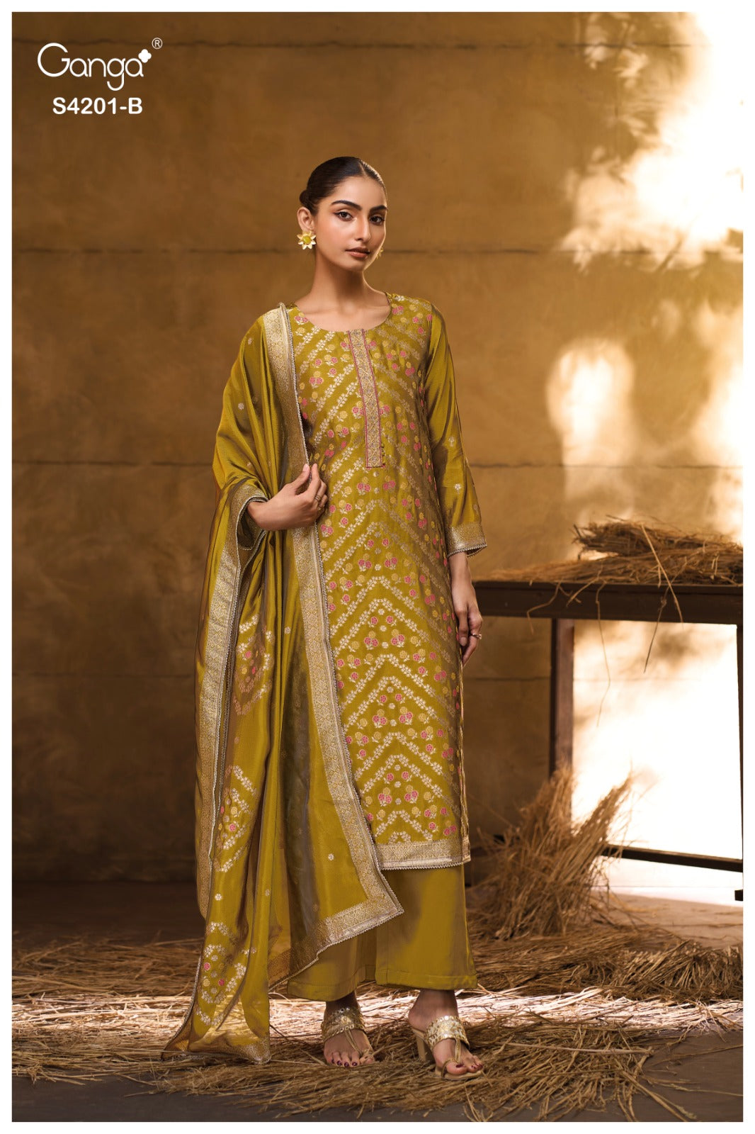 Jerica 4201 Ganga Premium Viscose Plazzo Style Suits Manufacturer India