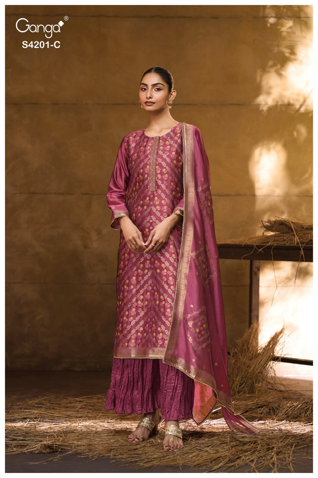 Jerica 4201 Ganga Premium Viscose Plazzo Style Suits Manufacturer India