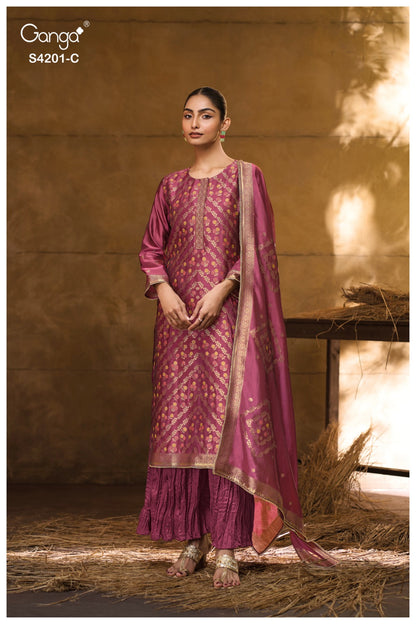 Jerica 4201 Ganga Premium Viscose Plazzo Style Suits Manufacturer India