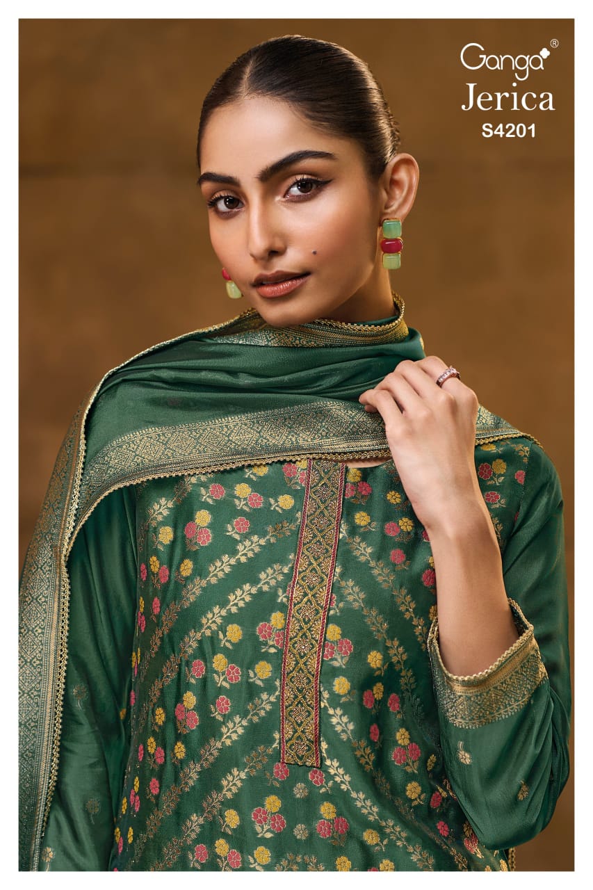 Jerica 4201 Ganga Premium Viscose Plazzo Style Suits Manufacturer India